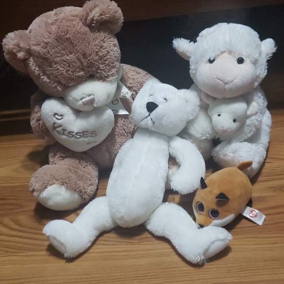 Toys 4 Piece Stuffed Animal Lot Teddy Bear Sheep Poshmark
